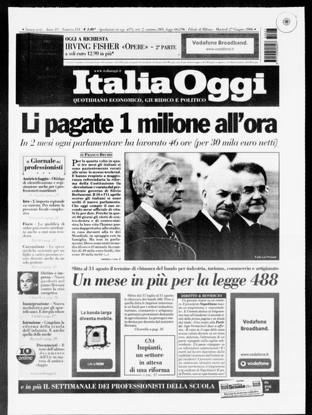 Italia oggi : quotidiano di economia finanza e politica